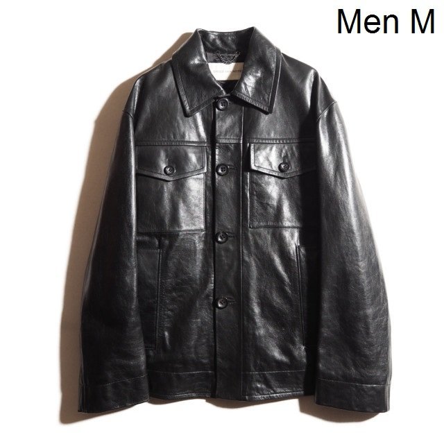 M0286P　▼DRIES VAN NOTEN ドリスヴァンノッテン▼　21AW OVERSIZE LETHER BLOUSON オーバーサイズ 中綿 レザージャケット 黒 秋冬 rb mks