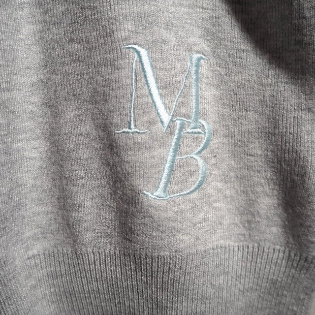 M5032P　▼MADISON BLUE マディソンブルー▼　CREW NECK L/S MB LOGO ロゴ刺繍 レーヨンニット グレー 01/S カットソー シーズンレス rb mk_画像4