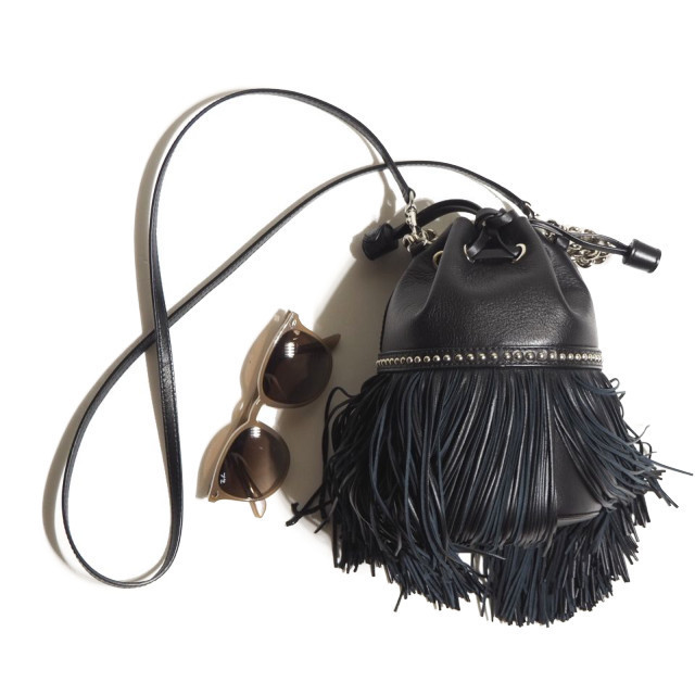 M5603h2 ▼J&M DAVIDSON デヴィッドソン▼ THE MINI FRINGE CARNIVAL BAG カーニバル スタッズ チェーン ショルダーバッグ ブラック 黒 rb_画像2