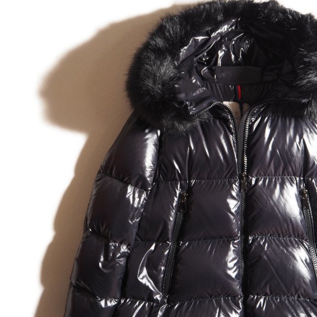 M3509P　▼MONCLER モンクレール▼　新品 LAICHE フェイクファー フード付き ダウンジャケット ブラック 2 / フレア 黒 秋冬 rb mks_画像3