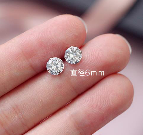 CZダイヤピアス　両耳セット6mm　s925ピアス　金属アレルギー対応　プレゼント　誕生日9_画像1