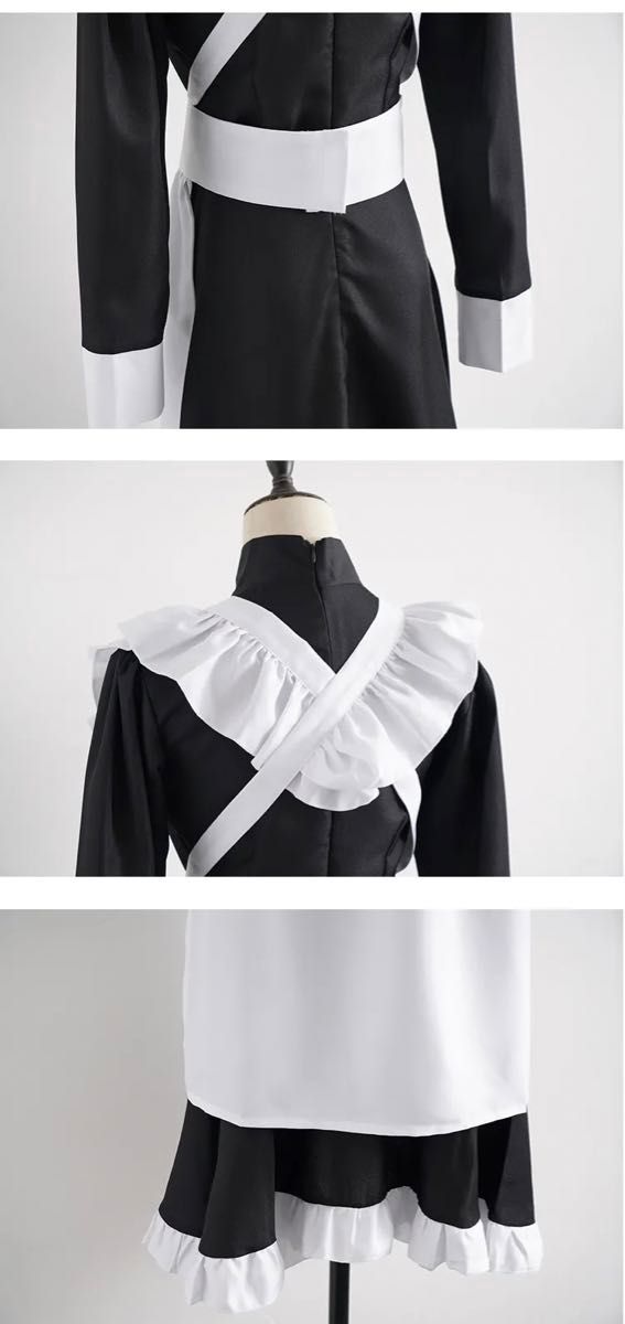 新品 未使用 メイド服 メイド コスプレ 大きいサイズ 4l ロング 長袖 コスプレ衣装 ロングメイド