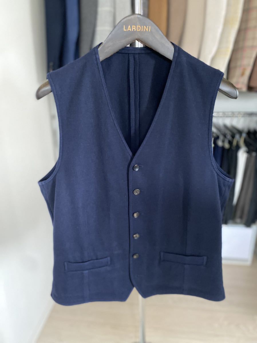 秋冬 極美品★LARDINI ラルディーニ 豪華カシミヤ100%共地ジレ 46 ネイビー★Belvest Sartorio TAGLIATORE BOGLIOLI CRUCIANI好きに44 48_画像3