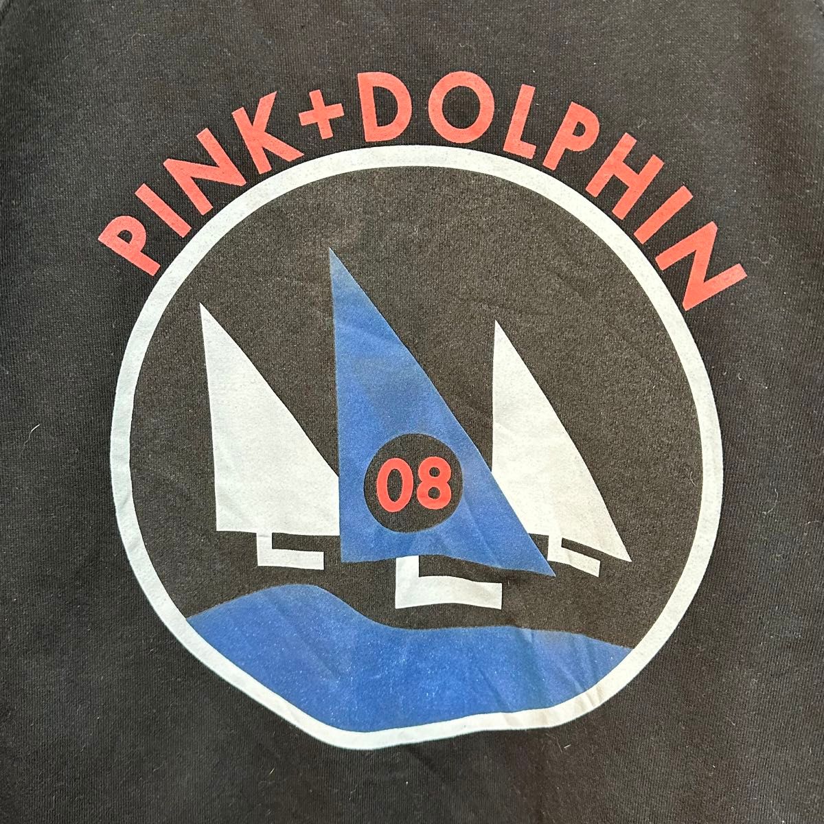 古着 PINK+DOLPHIN ピンクドルフィン ラウンドネックスウェット 裏起毛 S 黒 ブラック Used