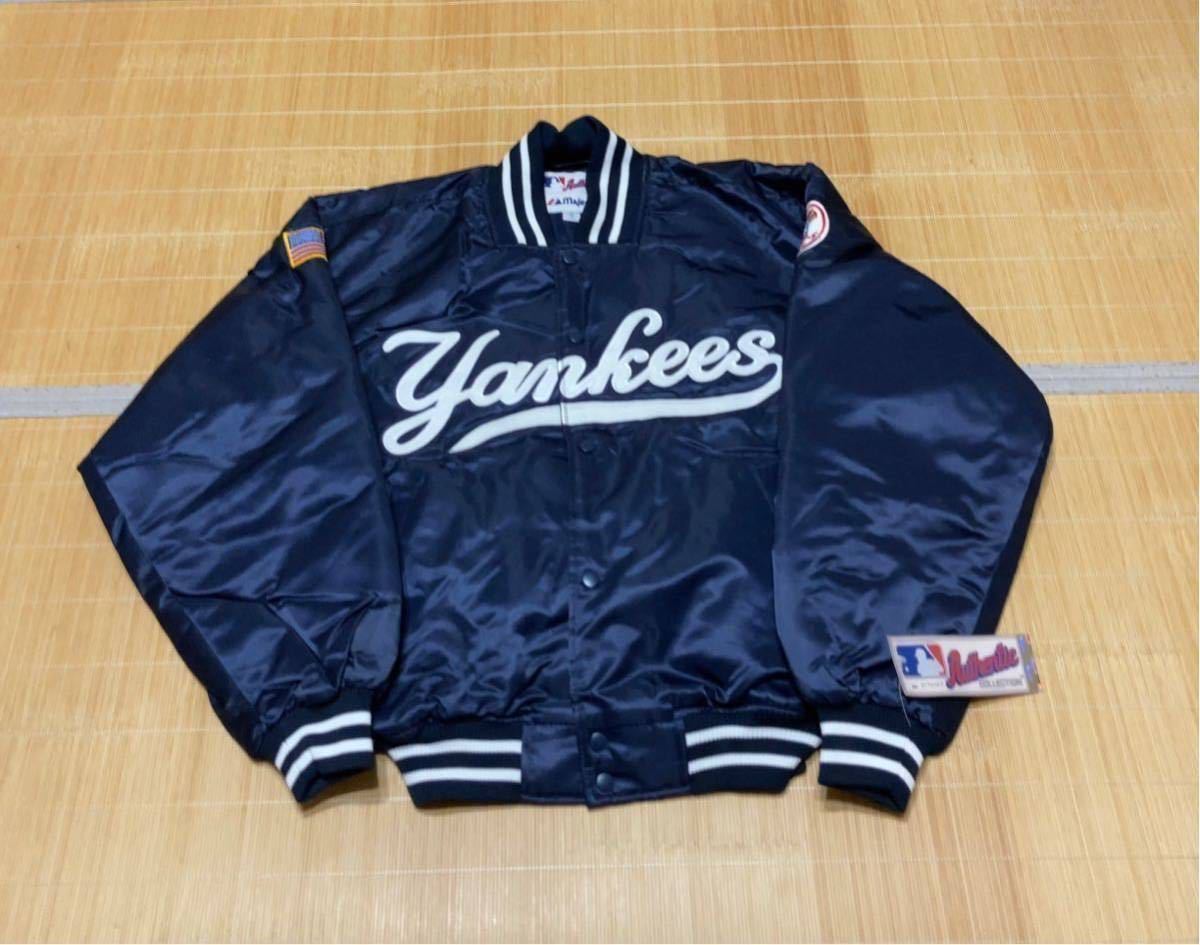 マジェスティック Majestic ニューヨーク ヤンキース NewYork Yankees ナイロン スタジアム ジャンパー カラー:ネイビー サイズ:M タグ付き_画像1