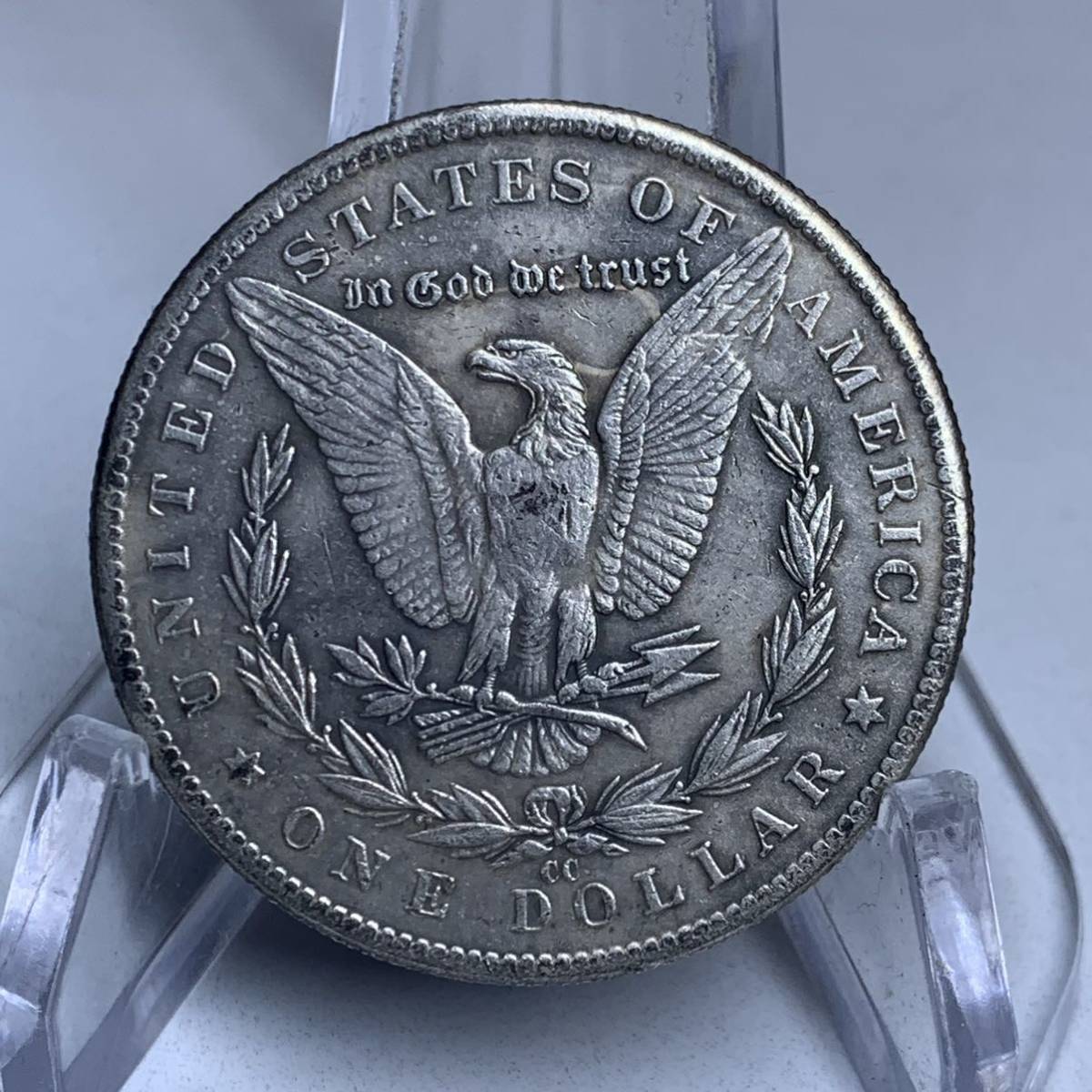 WX1281流浪幣 1890年 車 天眼 鷹紋 外国硬貨 貿易銀 海外古銭 コレクションコイン 貨幣 重さ約23g_画像4