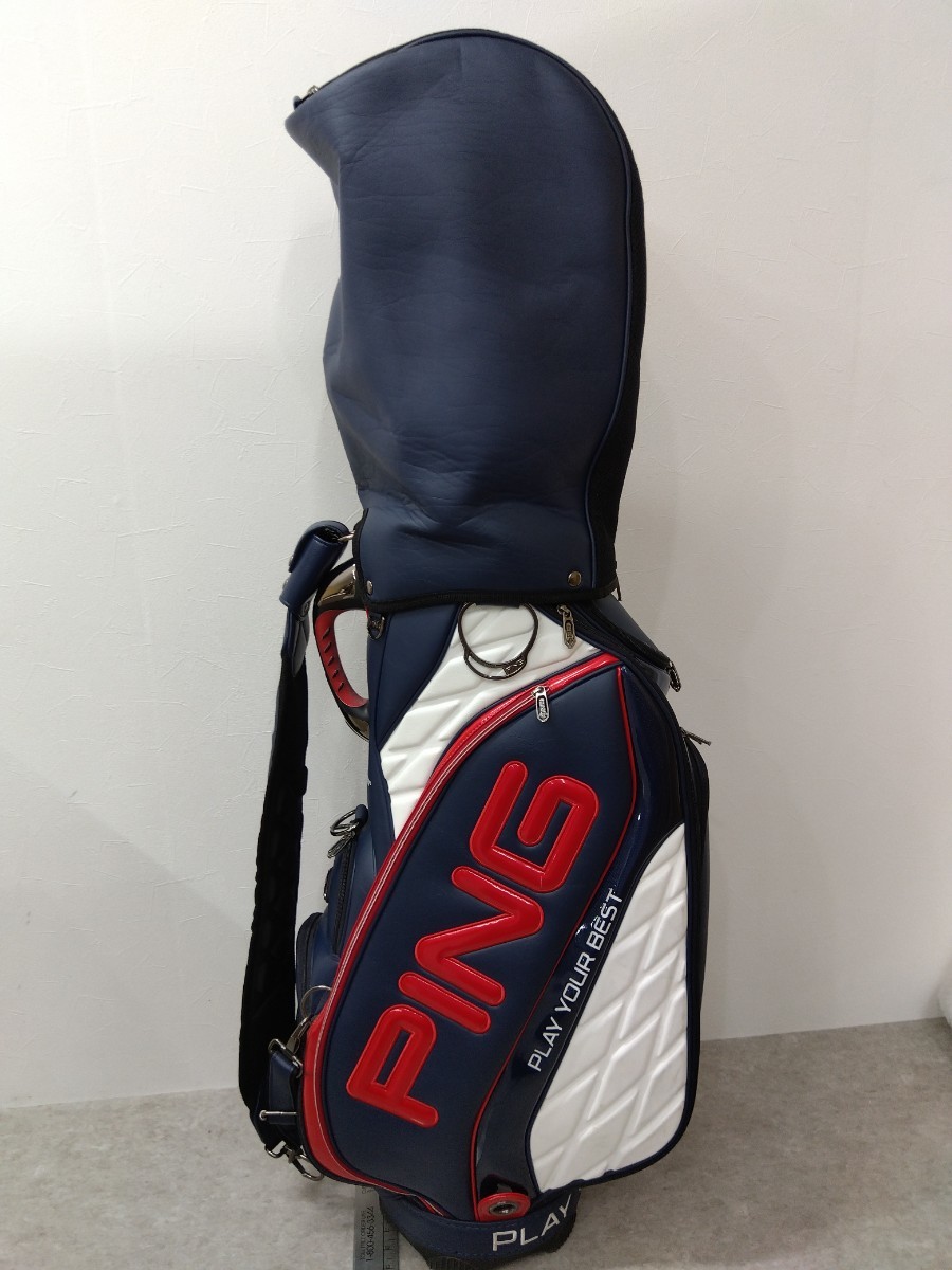 PING ピン PGJ-CBDX18キャディバッグ NAVY/WHITE 9.5型 5分割 47インチ対応 4.6kg KARSTEN Manufacturing Corporation 01-X01-1193 2018年_画像1