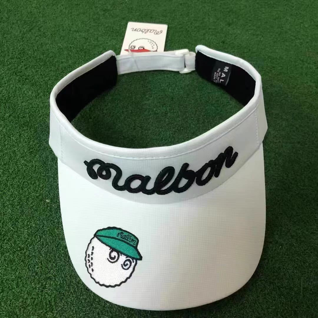 ゴルフ メンズ&レディース 帽子 サンバイザー／Malbon マルボン　ホワイト フリーサイズ_画像2