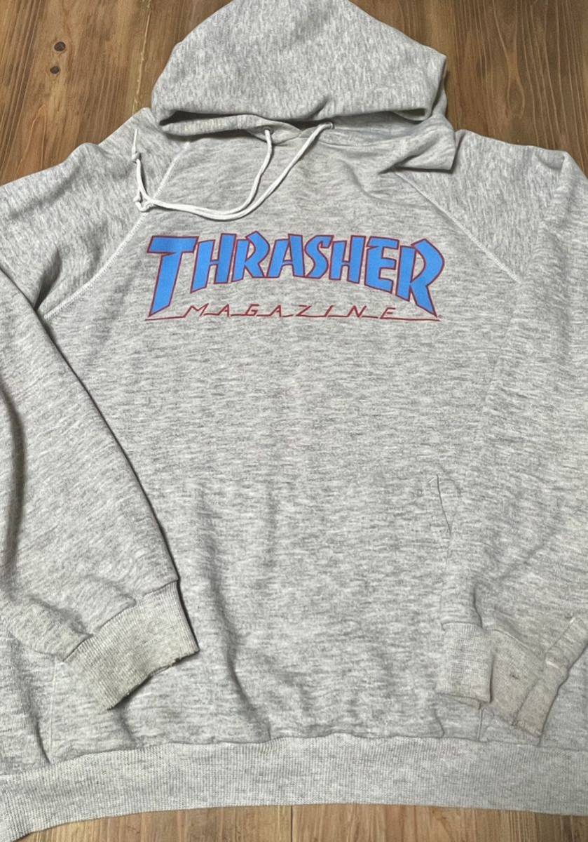 80s THRASHER デカロゴ　パーカー Hanes XL ビンテージ　スラッシャー powell santa cruz_画像8