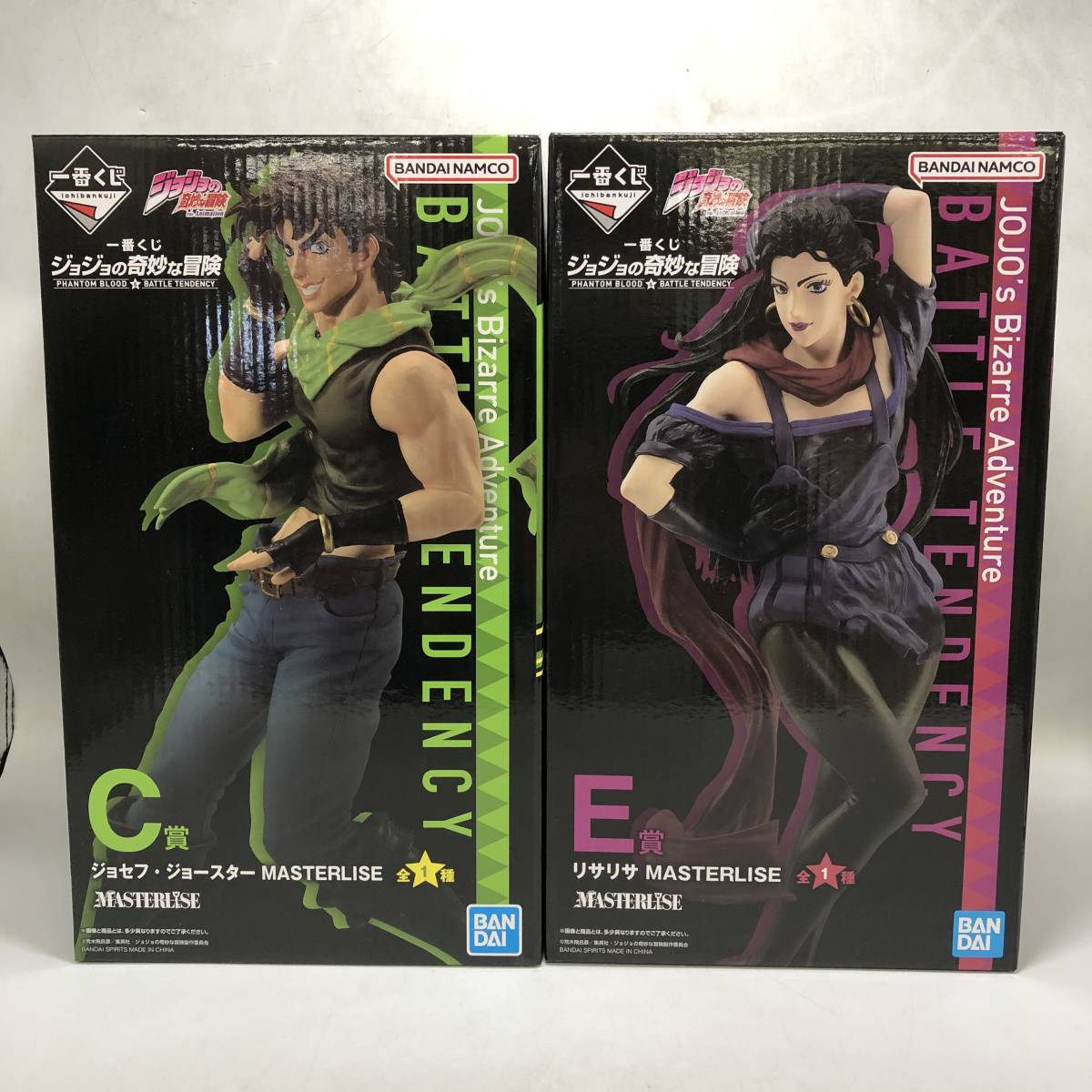 一番くじ ジョジョの奇妙な冒険 PHANTOM BLOOD&BATTLE TENDENCY C賞 ジョセフ・ジョースター＋E賞 リサリサ フィギュア 2点セット_画像1