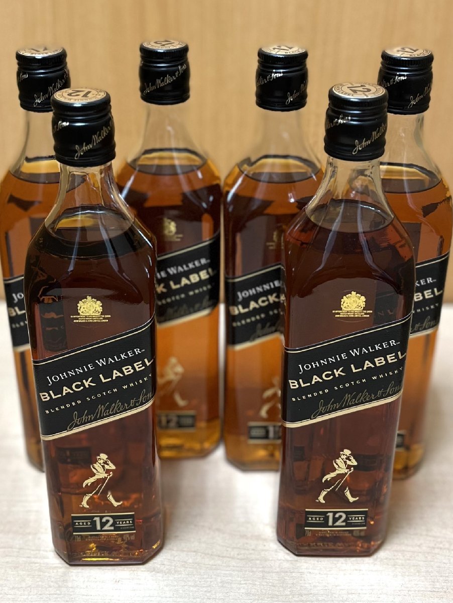 即決・送料無料)スコッチ ジョニーウォーカー ブラックラベル 12年 6本セット / JOHNNIE WALKEL Blabel Y12 700ml × 6 (jw-soku06.0115)_画像4