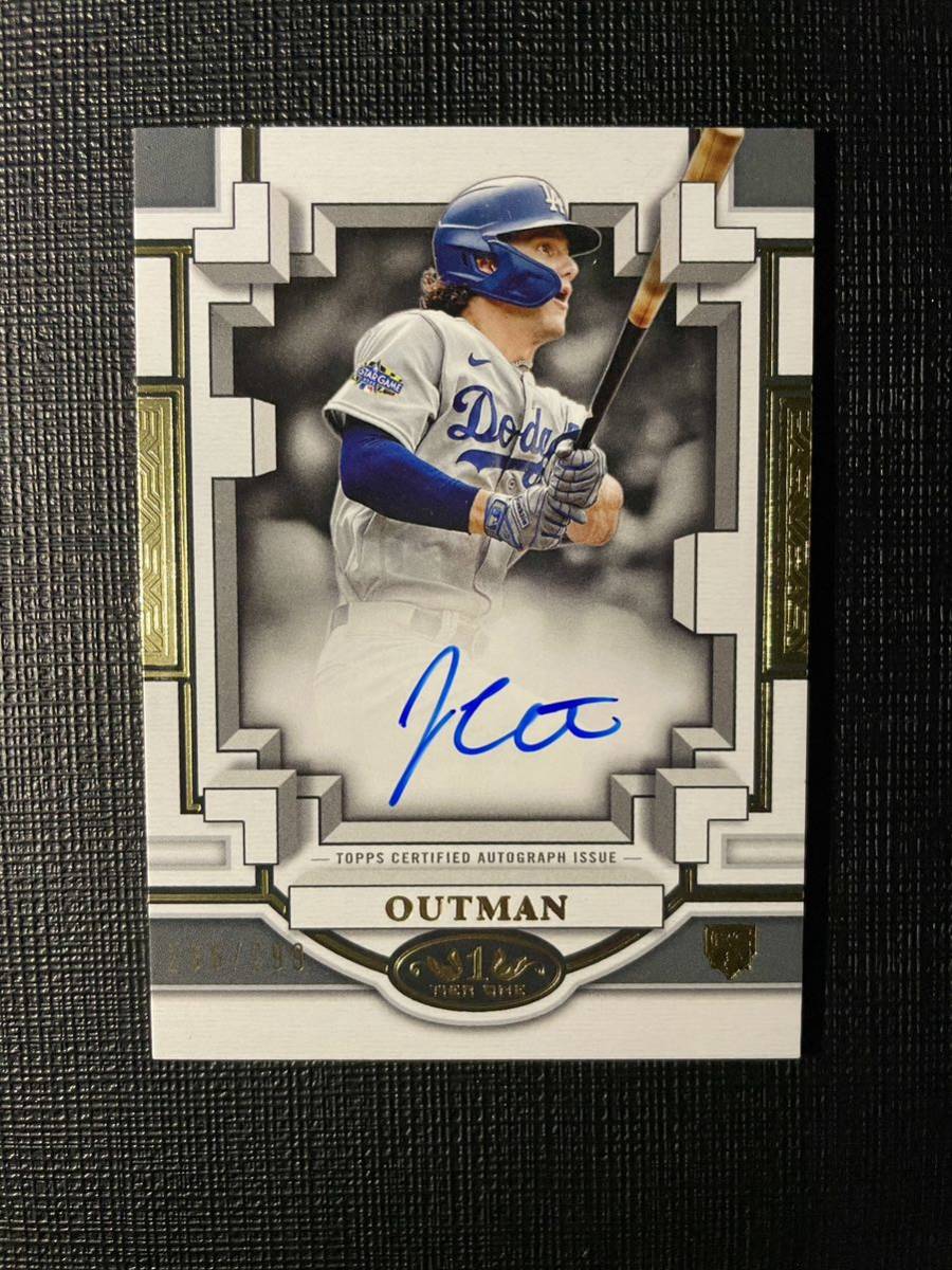 James Outman Topps Tier One 2023 Los Angeles Dodgers ジェームズ・アウトマン Auto RC ドジャース 大谷翔平、山本由伸同僚 ルーキー_画像1