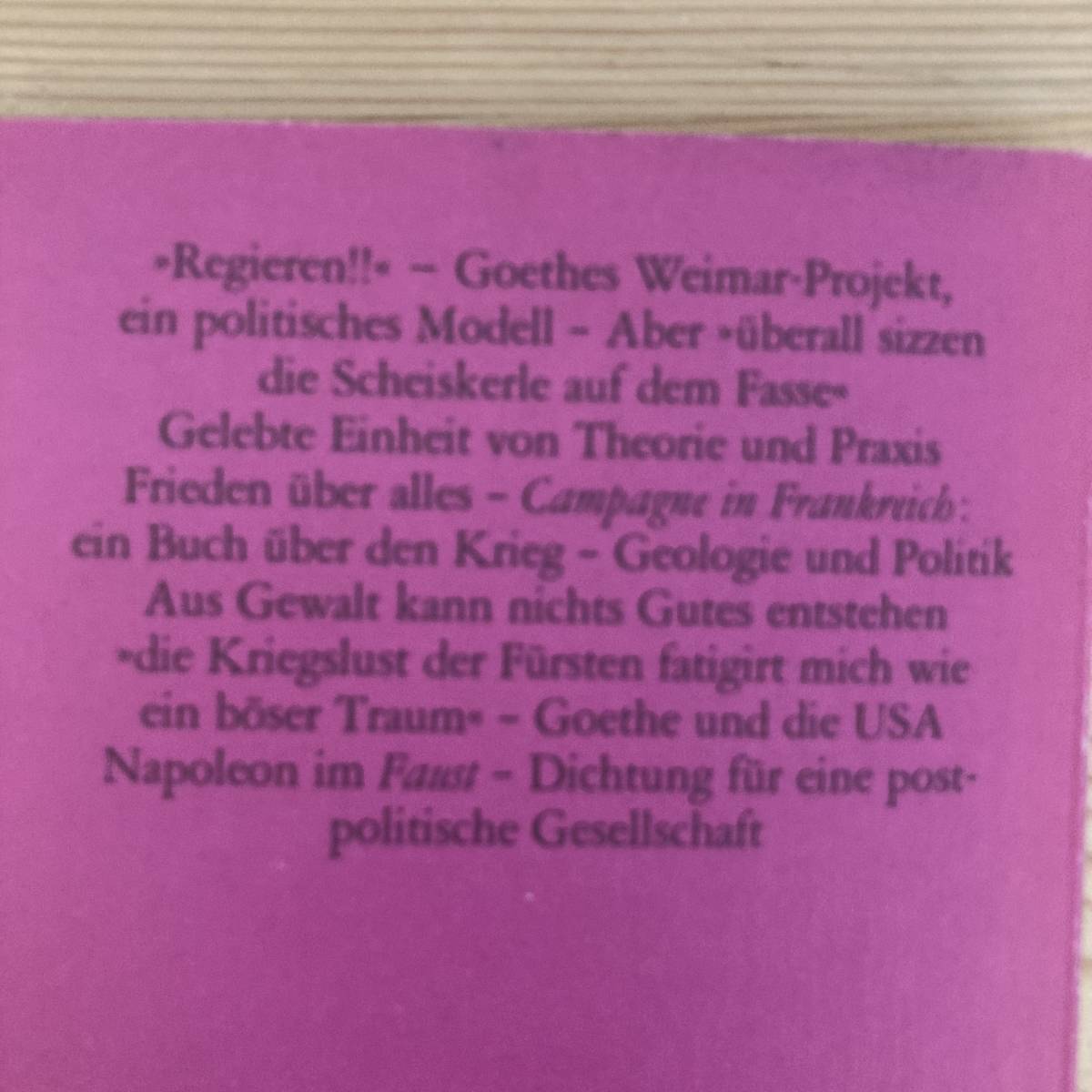 【独語洋書】Wie die Grossen mit den Menschen spielen: Goethes Politik / Ekkehart Krippendorff（著）【ゲーテ】_画像2