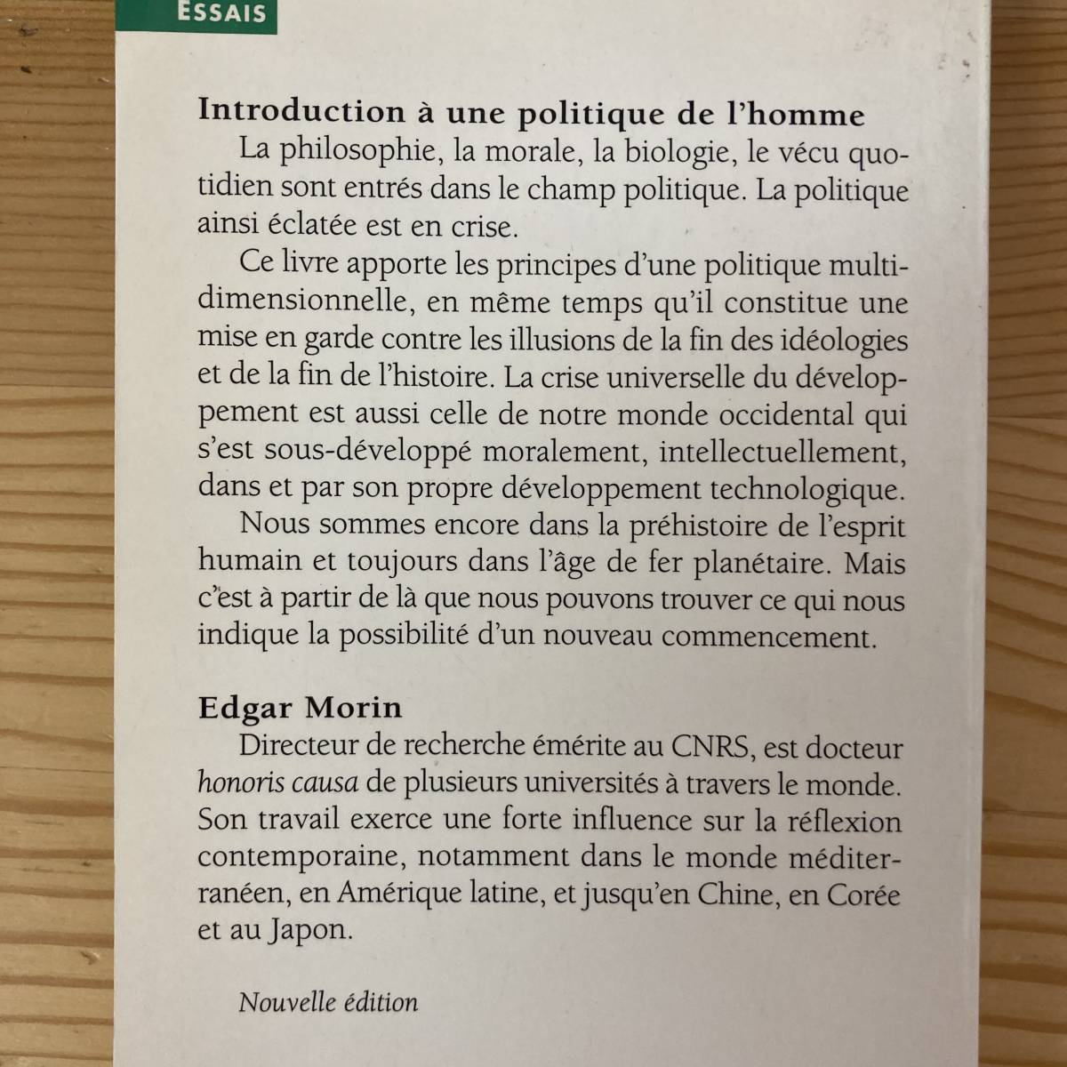 【仏語洋書】政治的人間 Introduction a une politique de l’homme / エドガール・モラン Edgar Morin（著）_画像2