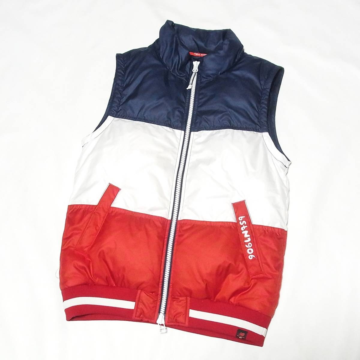  beautiful goods New Balance GOLF tricolor 2WAY down jacket size 0* New balance Golf * down vest * cleaning settled 