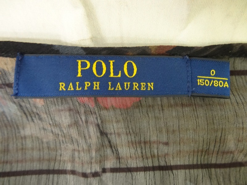 POLO RALPH LAUREN ポロ ラルフローレン 花柄ノースリーブワンピース キャミワンピース 0 ブラック 絹100%_画像5