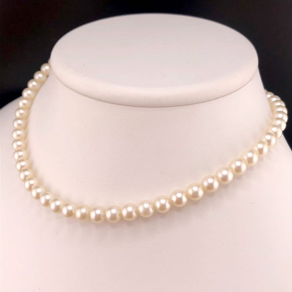 E12-3887☆☆アコヤパールネックレス 6.0mm〜6.5mm 約35cm (necklace 真珠 SILVER アコヤ Pearl)_画像2