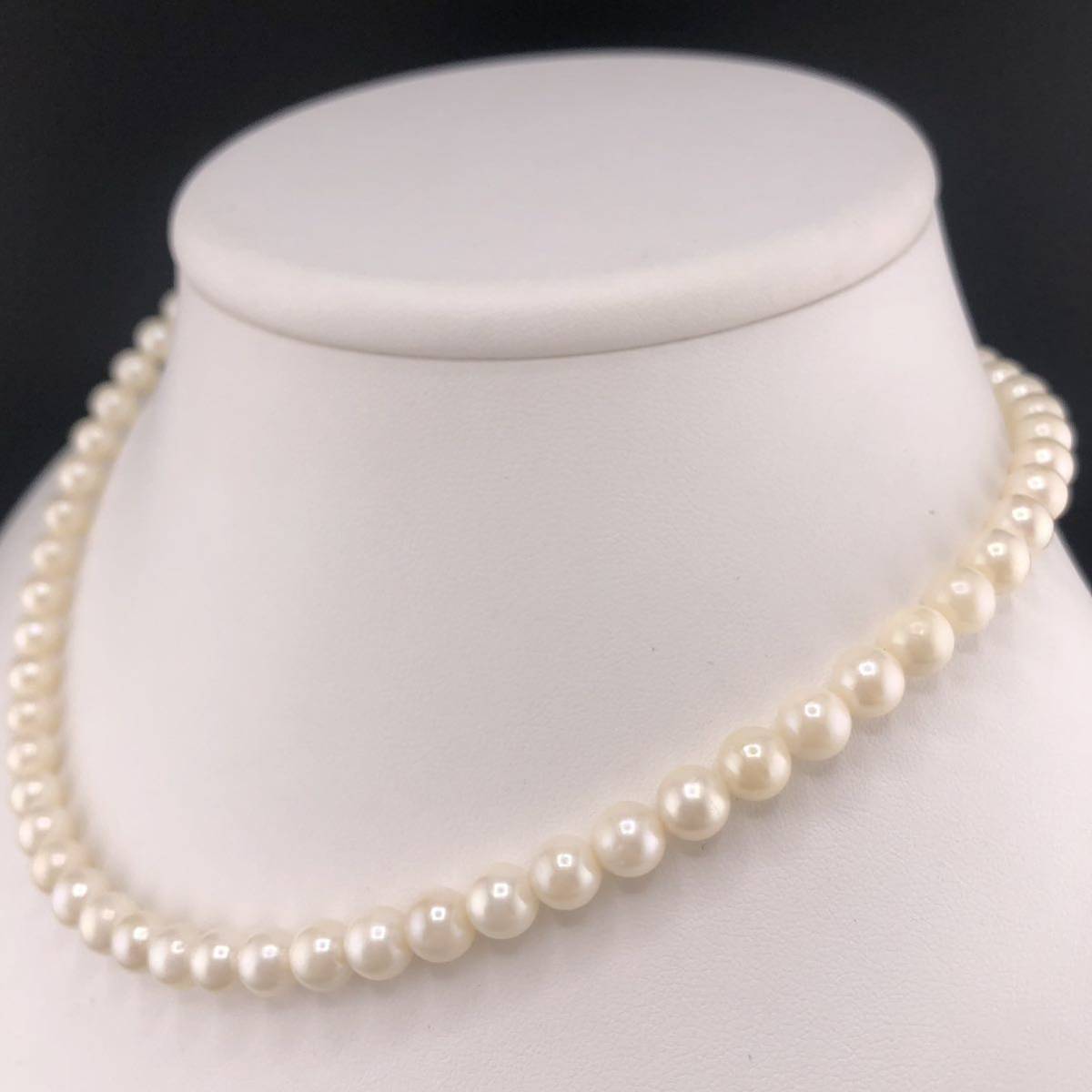 E12-5200 アコヤパールネックレス 6.5mm~7.0mm 41cm 30g ( アコヤ真珠 Pearl necklace SILVER )_画像2