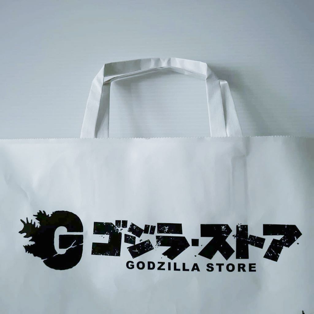 ゴジラストア ゴジラ 東京 ショッパー 紙袋 39.8×31×12cm 紙製 中古 モノクロ GODZILLA STORE Tokyo paper bag_画像7