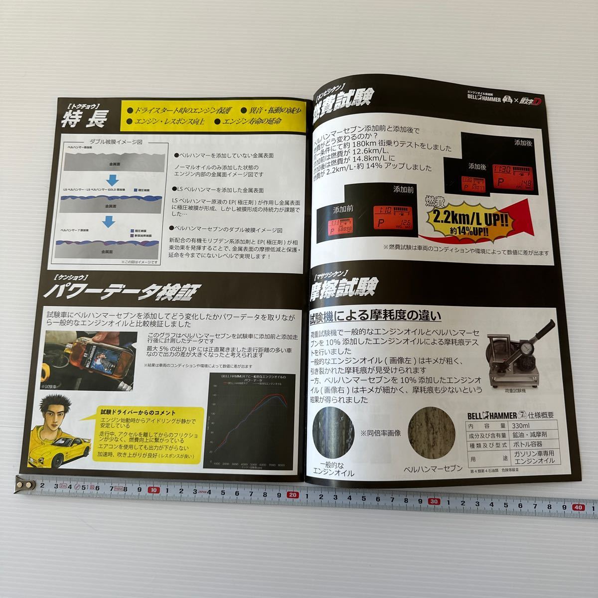 頭文字D バリバリ伝説 イニシャルD 販促 チラシ ベルハンマー エンジンオイル 潤滑油 しげの秀一 Initial D promotion manufacturing Flyer_画像3