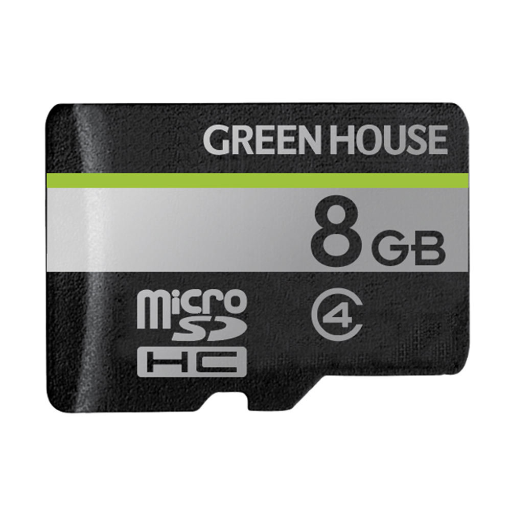 マイクロSDカード microSDHCカード 8GB 8ギガ SDカード変換アダプタ付属 グリーンハウス GH-SDM-D8G/8059ｘ１個/送料無料メール便_画像1