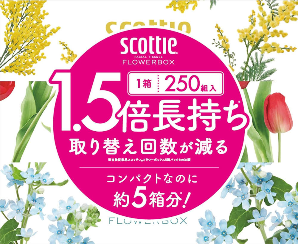 ティッシュペーパー ボックスティッシュ スコッティー 500枚(250組)ｘ３箱ｘ１パック/送料無料_画像2