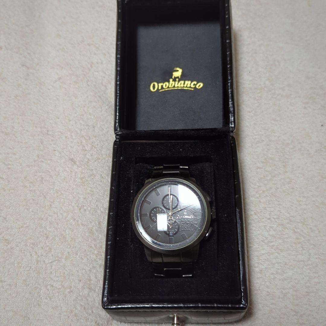 高級品市場 【正規稼働品】オロビアンコ 箱付き 腕時計 メンズ クロノ
