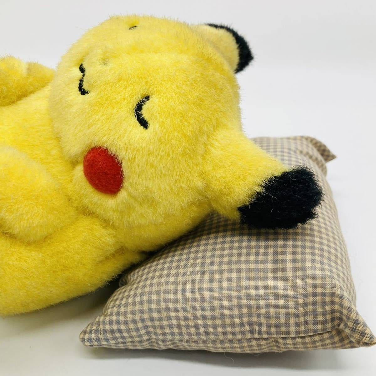 TOMY ピカチュウ レトロ 初期 ポケモン ぬいぐるみ 希少 おやすみ すやすや お昼寝 眠り pokemon Pikachuの画像2