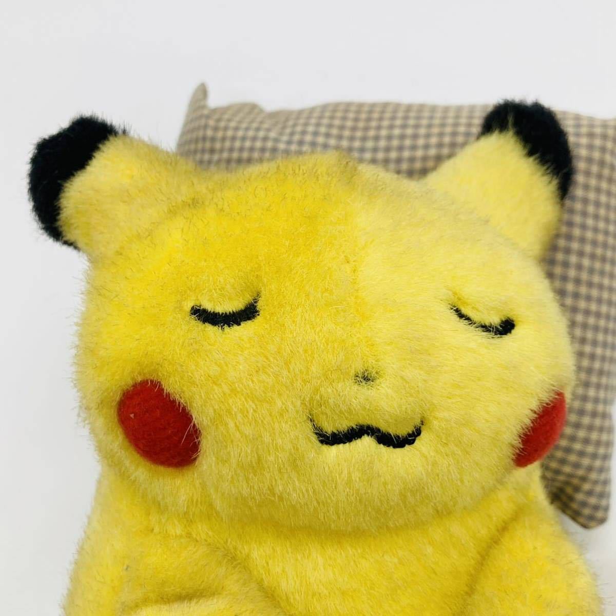 TOMY ピカチュウ レトロ 初期 ポケモン ぬいぐるみ 希少 おやすみ すやすや お昼寝 眠り pokemon Pikachuの画像4