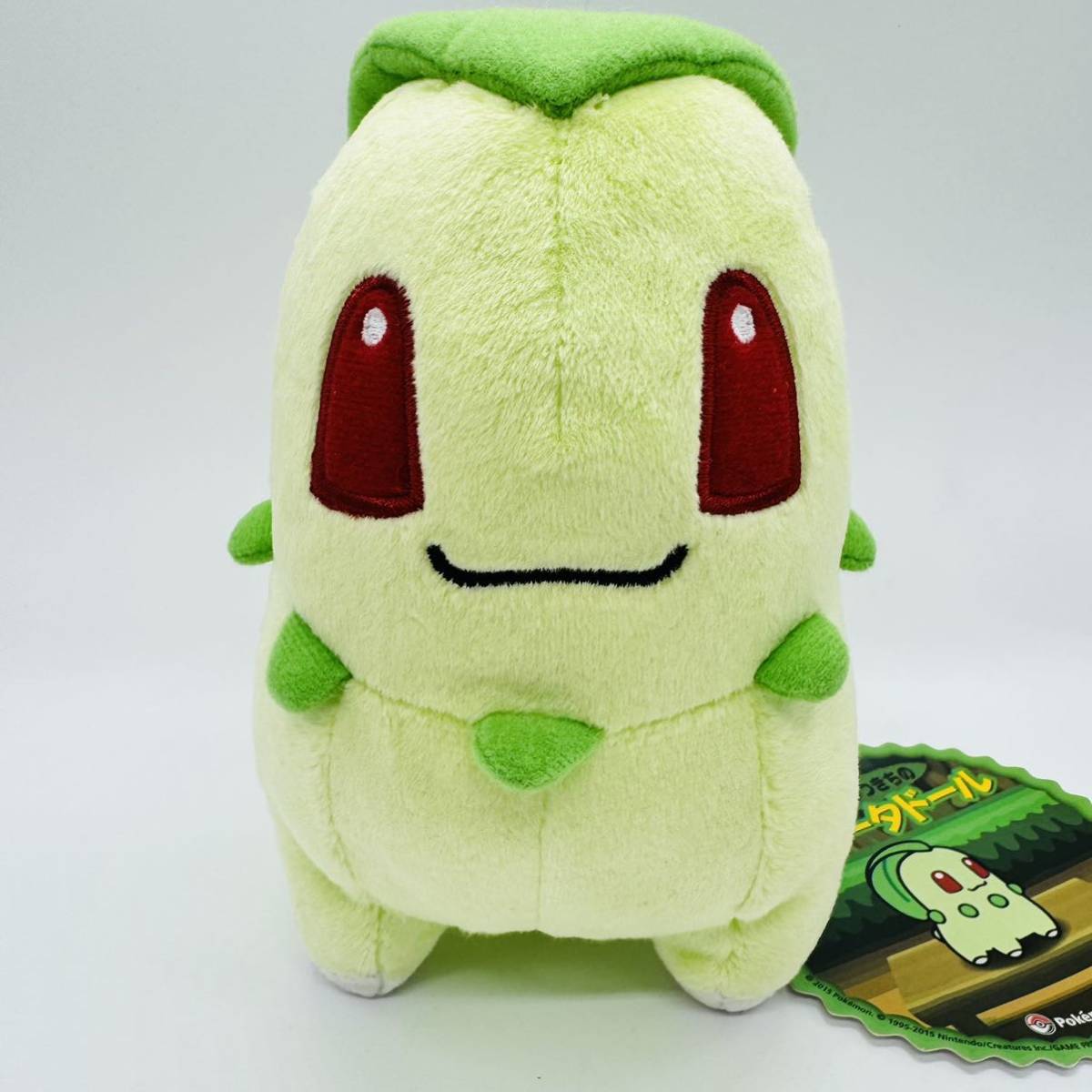 【タグ付き☆極美品】ポケモンセンター スーパーひみつきちのチコリータドール(pokemon center doll Chikorita Nintendo)_画像2