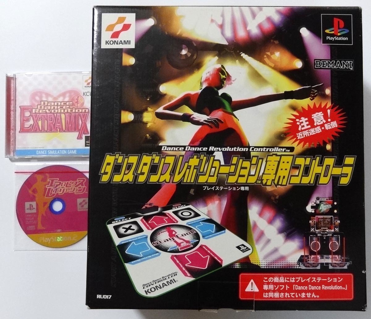 動作確認済 PS ダンスダンスレボリューション専用コントローラー DDR エクストラミックス PS2 エアロビクスレボリューション セット_画像1