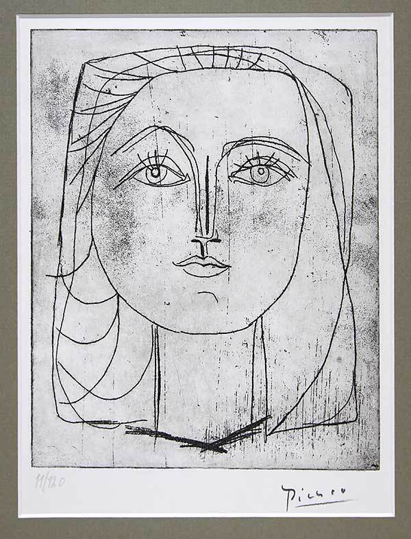 パブロ・ピカソ 直筆サイン 証明書「Bust of a woman 　11/120」_画像2