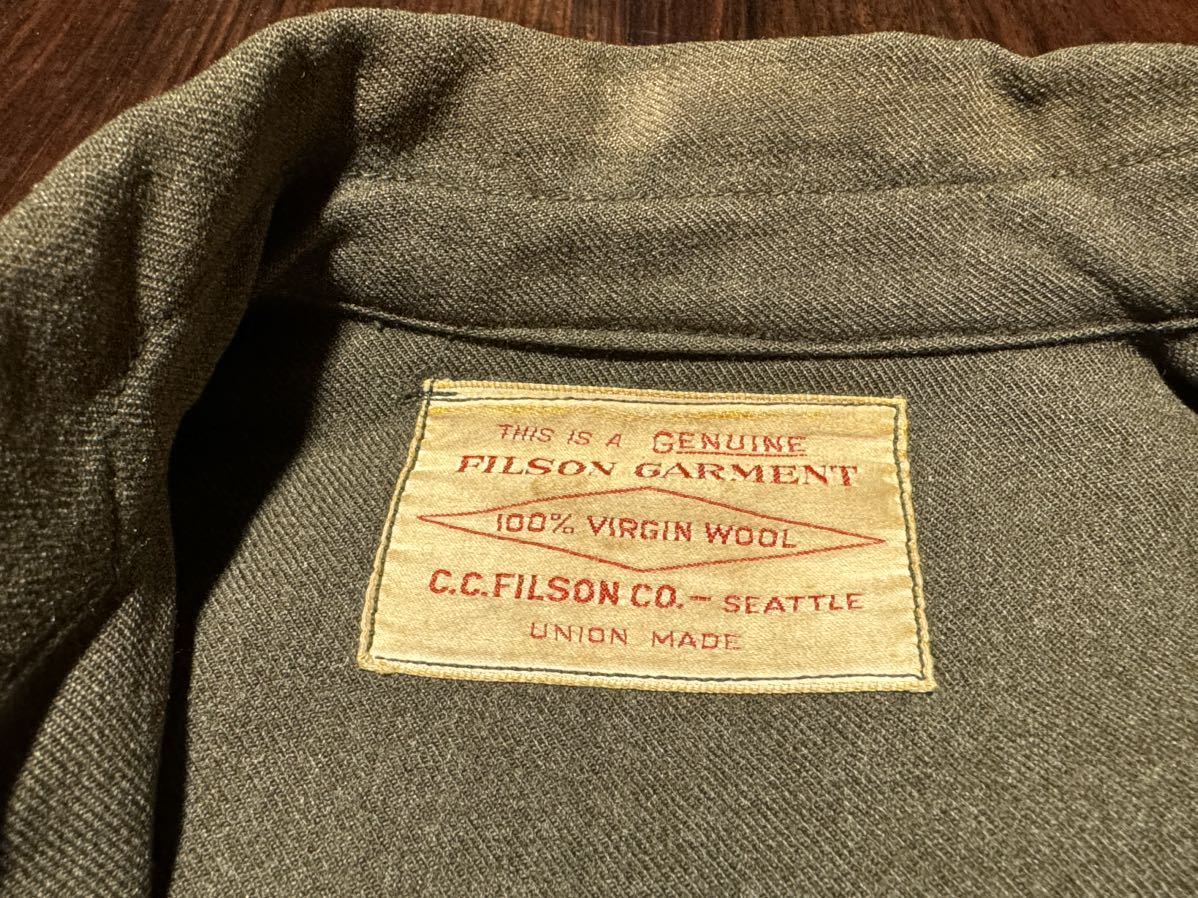 稀少30s〜40s オリジナル FILSON Forestry Cloth Cruiser ヴィンテージ フォレストリークロス クルーザー ジャケット 検 マッキーノ ウール_画像7