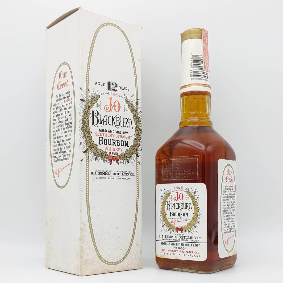 【全国送料無料】JO BLACKBURN 12years old KENTUCKY STRAIGHT BOURBON WHISKEY　45度　750ml【ジョー ブラックバーン 12年】