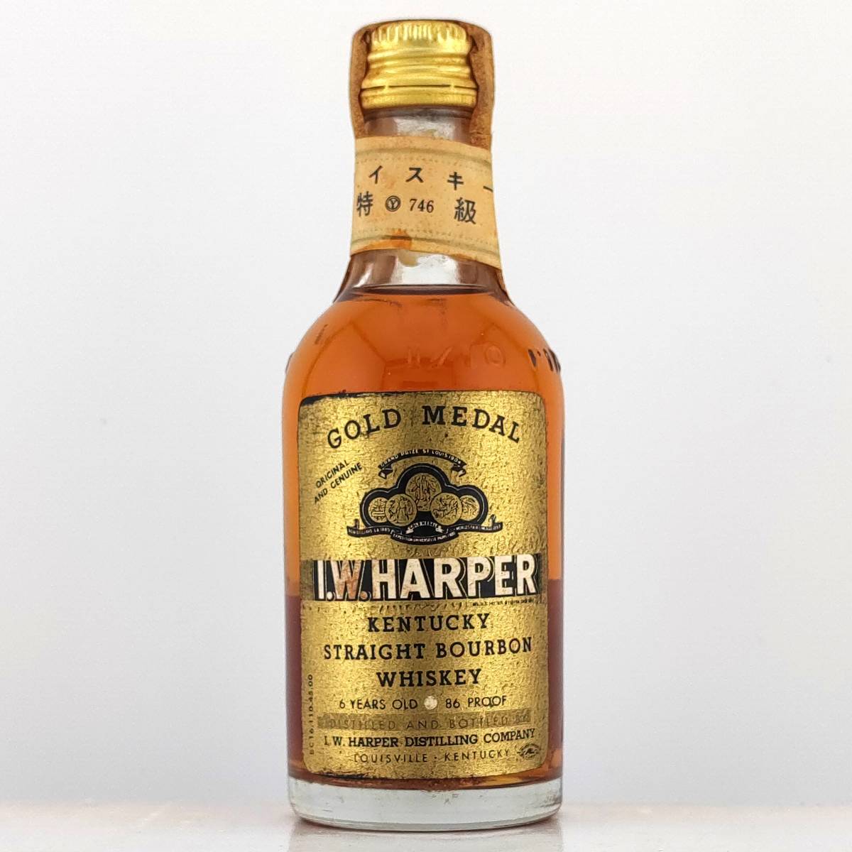 【全国送料無料】特級 I.W.HARPER 6years old KENTUCKY STRAIGHT BOURBON WHISKEY　43度　48ml【I.W.ハーパー 6年 ゴールドメダル】