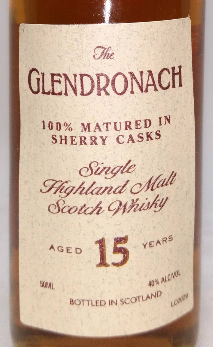 【全国送料無料】The GLENDRONACH 15years old 100% MATURED IN SHERRY CASKS Single Highland Malt Scotch Whisky【グレンドロナック】