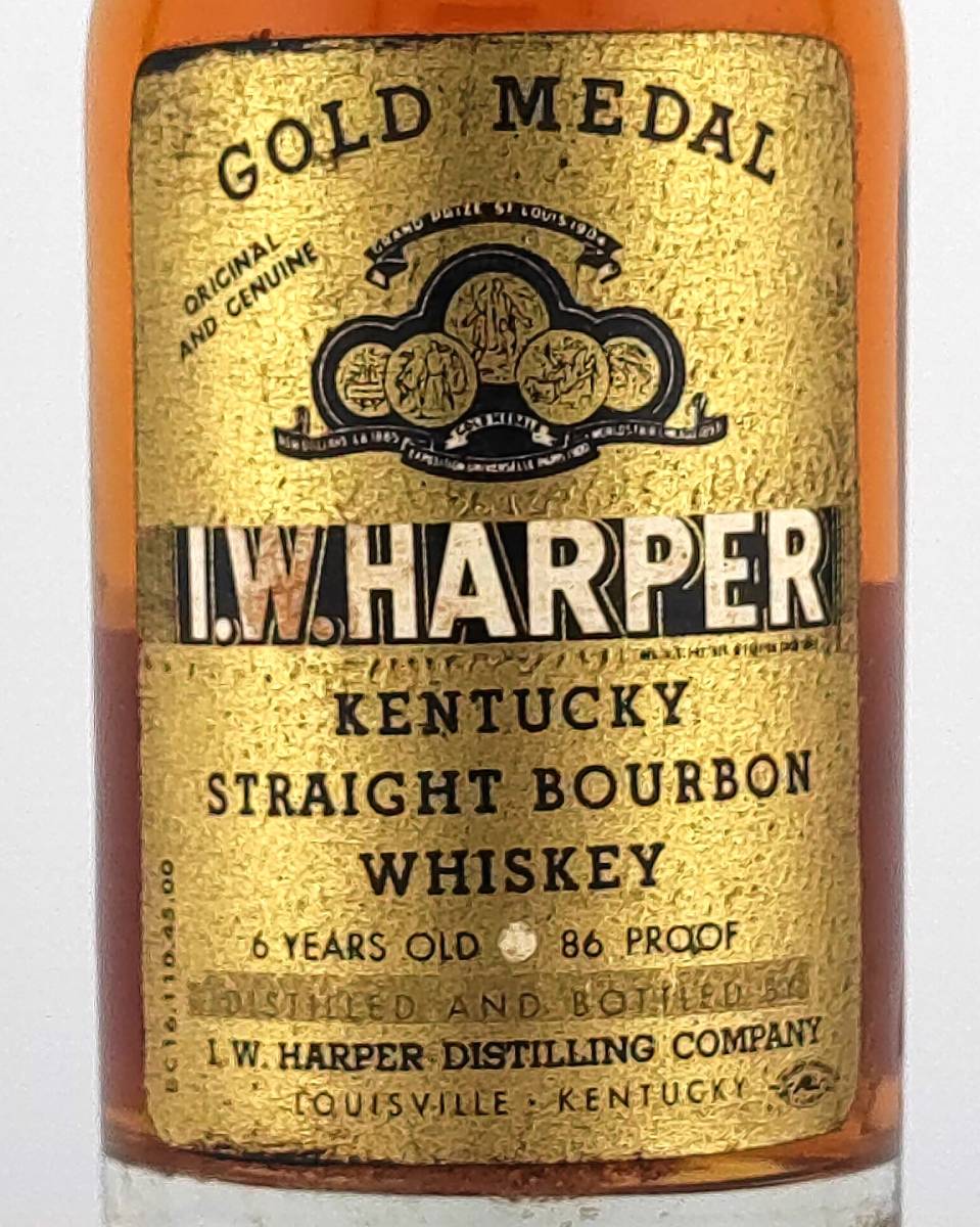 【全国送料無料】特級 I.W.HARPER 6years old KENTUCKY STRAIGHT BOURBON WHISKEY　43度　48ml【I.W.ハーパー 6年 ゴールドメダル】