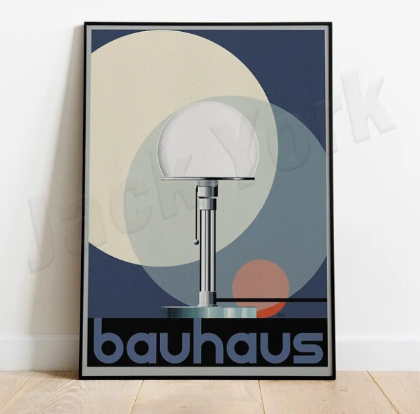 G3158 バウハウス Bauhaus ミッドセンチュリー レトロ モダン 抽象芸術 キャンバスアートポスター 50×70cm イラスト 海外製 枠なし_画像1