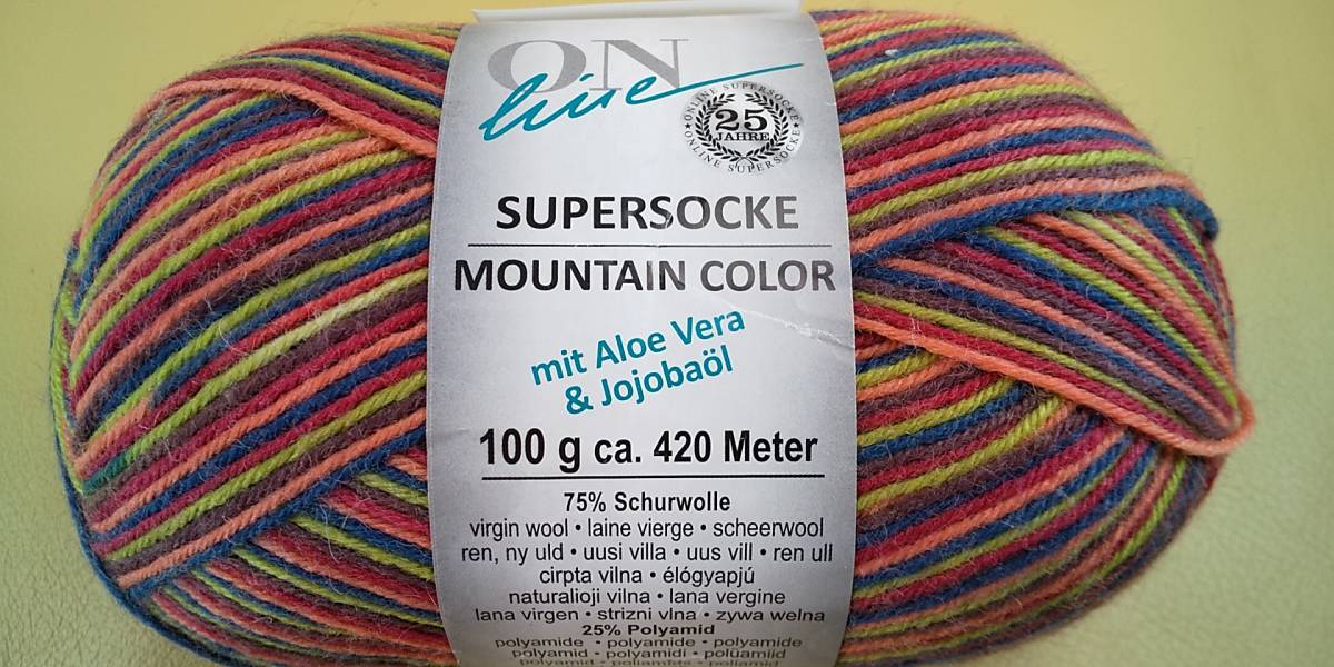 毛糸 ONline オンライン Supersocke MOUNTAIN COLOR マウンテンカラー 4fach #2698 （イタリア製） ソックヤーン 靴下_画像1