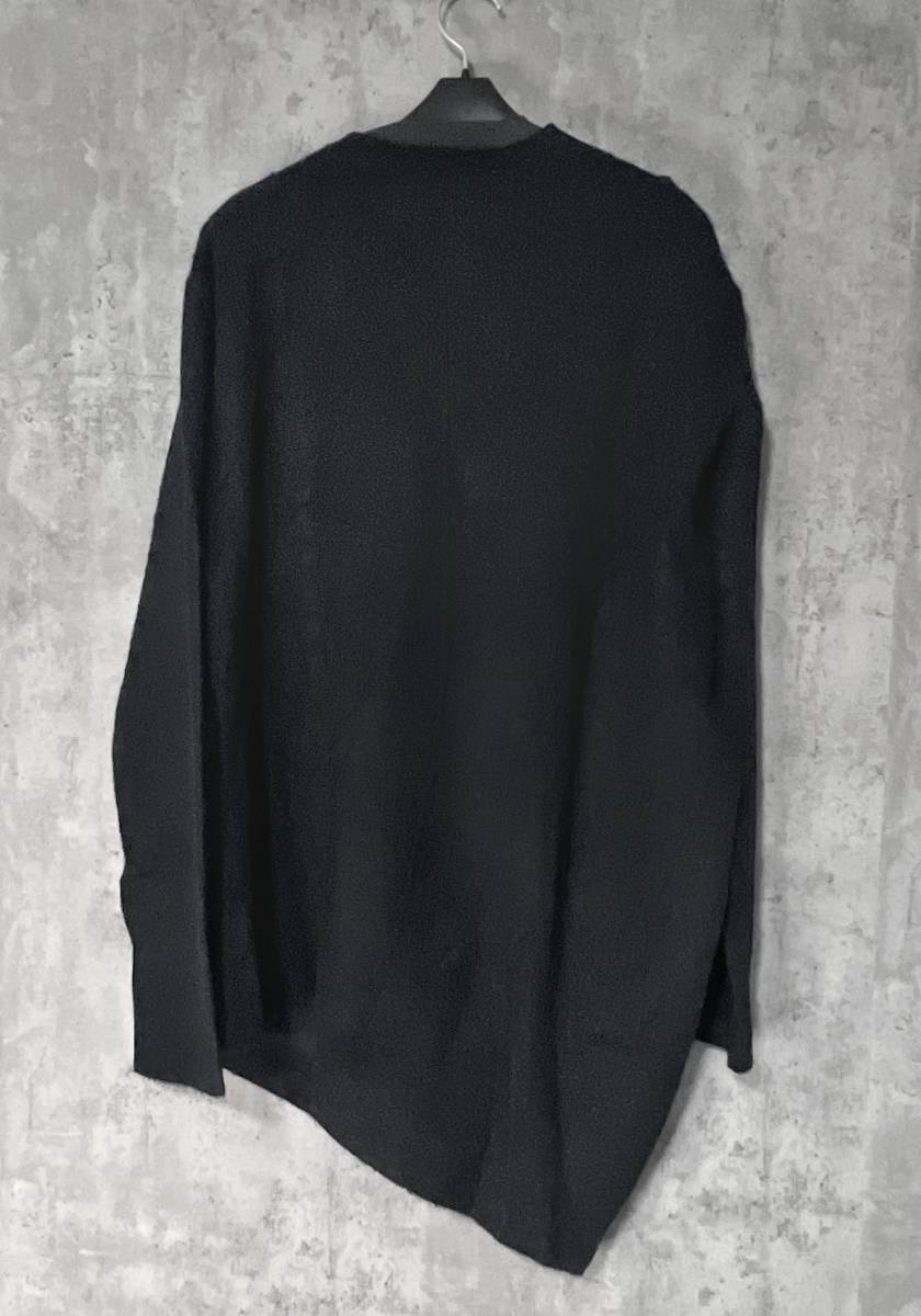 美品 22AW定価38500円 JULIUS ユリウス 希少ドレープ ニット セーター NILoS ニルズ 3 / 黒 L rickowens drkshdw Yohji Yamamoto Y-3 GUIDI_画像4