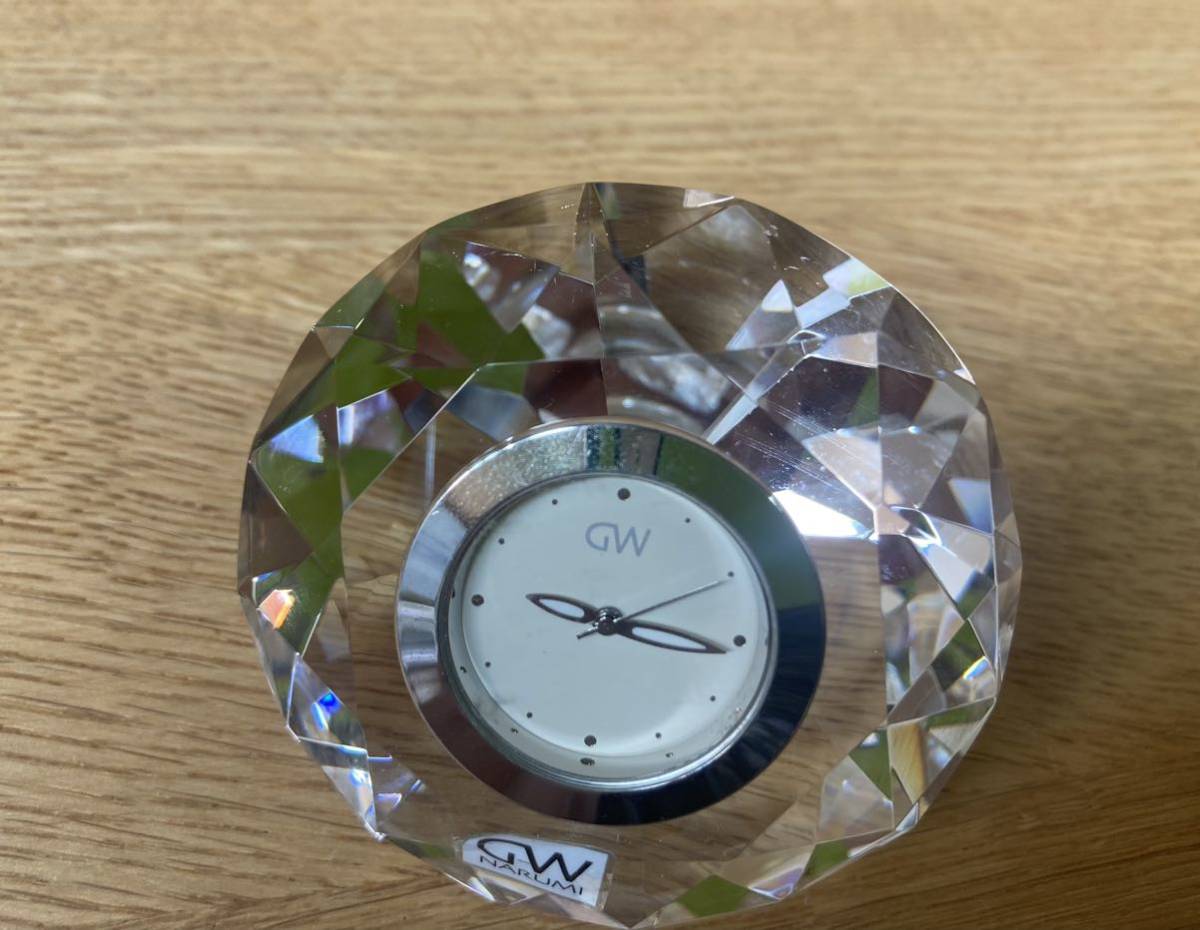 ナルミ 置時計 クロック(S)ダイヤモンド型GW グラスワークス 動作品 インテリア 雑貨 クリスタルグラス NARUMI GW1000-11012の画像4
