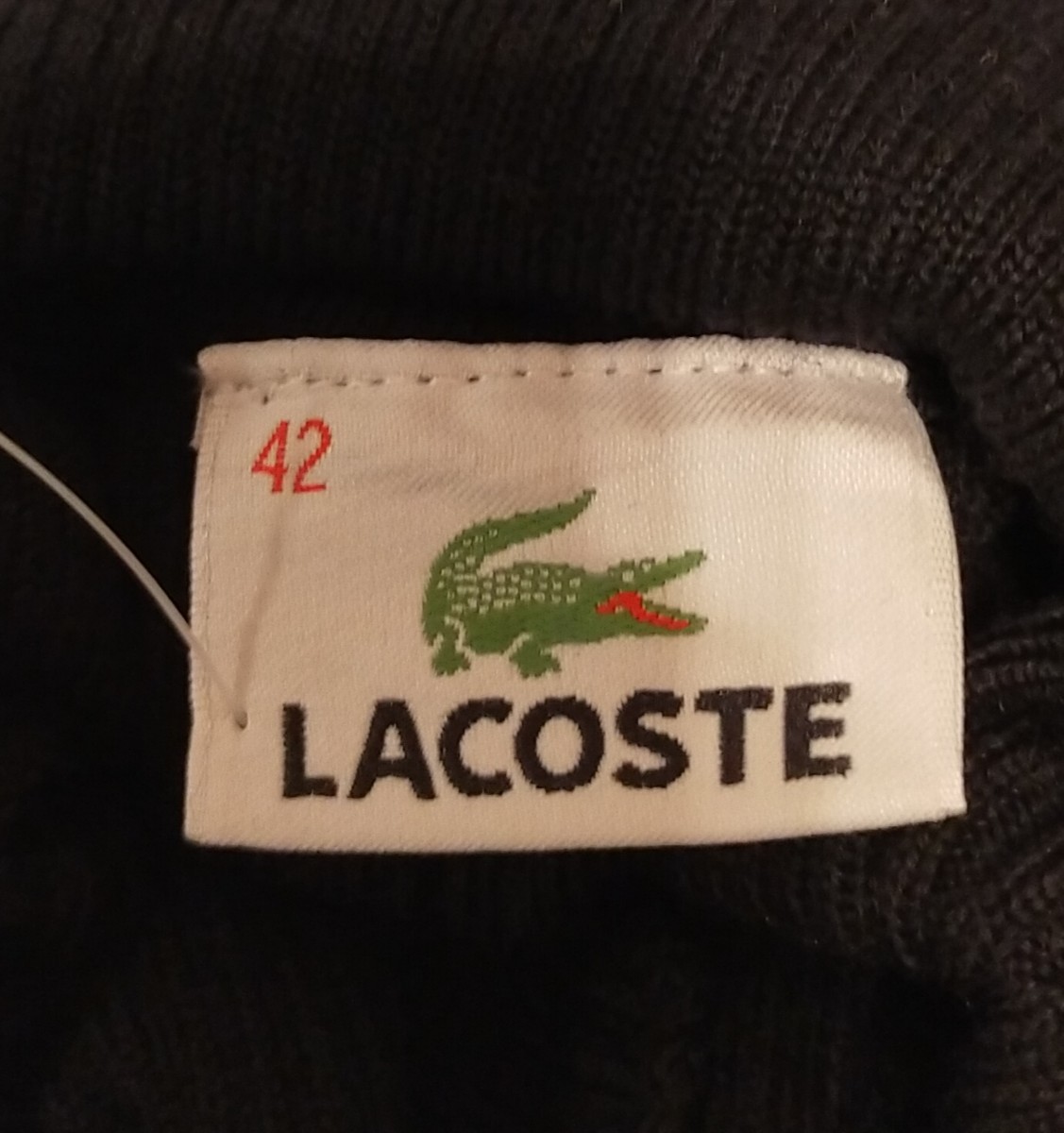 タグ付き未使用 LACOSTE ラコステ ニット セーター リブ編み タートルネックセーター 黒_画像8