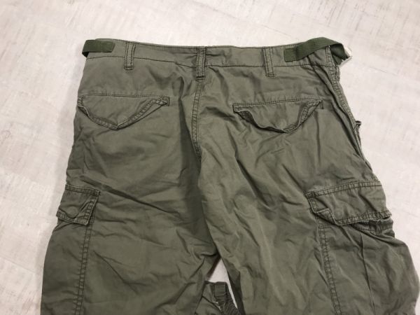 UNITED ARROWS green label relaxing ユナイテッドアローズ Y2K 00s 裾リブ アンクル丈 カーゴパンツ ボトムス メンズ 40 カーキ_画像3