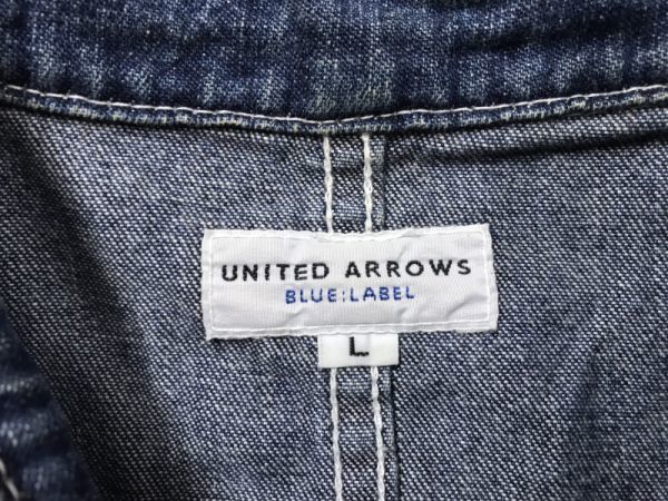 ユナイテッドアローズ UNITED ARROWS ブルーレーベル BLUE:LABEL アメカジ ストリート カバーオール デニムジャケット メンズ 日本製 L 紺_画像2