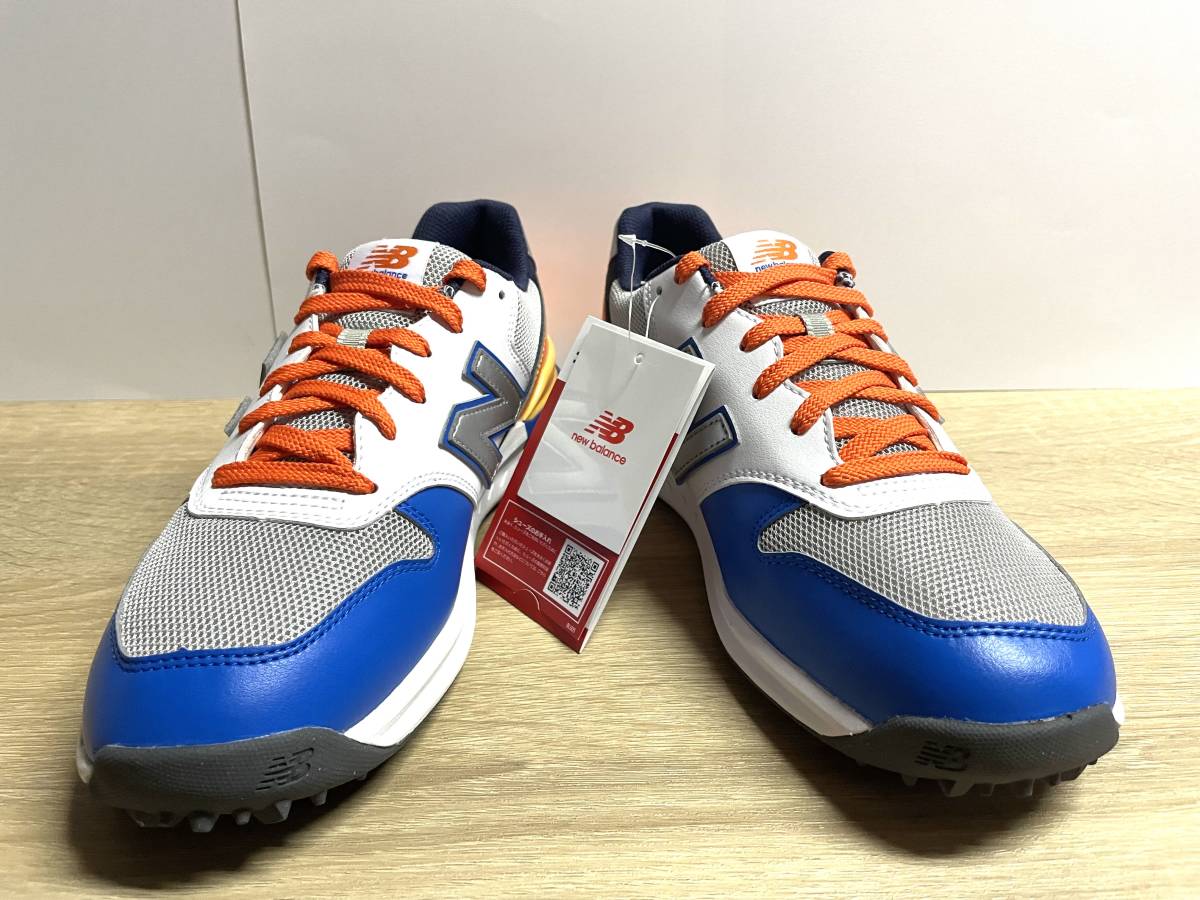  не использовался New balance 23.5cm туфли для гольфа UGS996BO D голубой / orange new balance