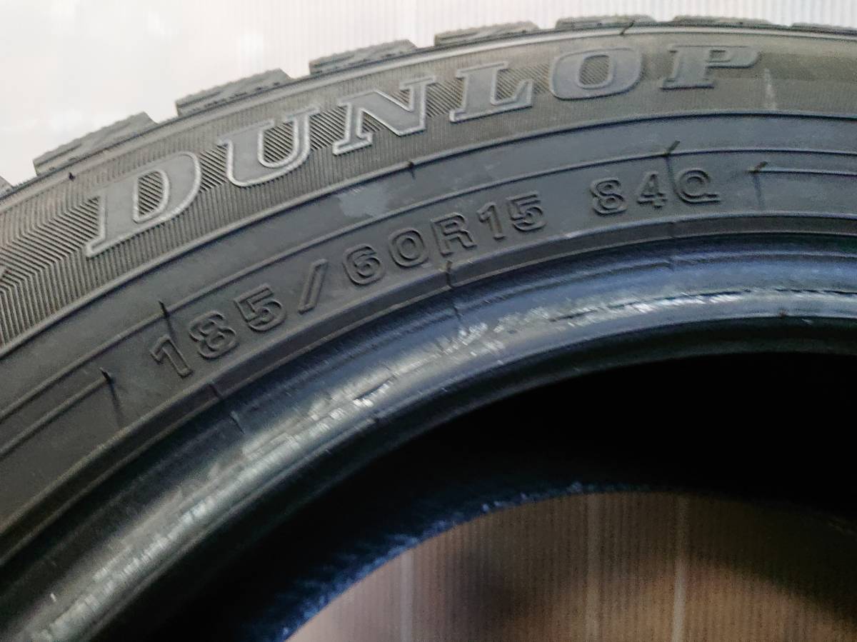 札幌 引き取り可 185/60R15 4本 DUNLOP WM02 格安溝あり 2022年製 冬タイヤ中古 フィットシエンタスイフト など IK-242F_画像6