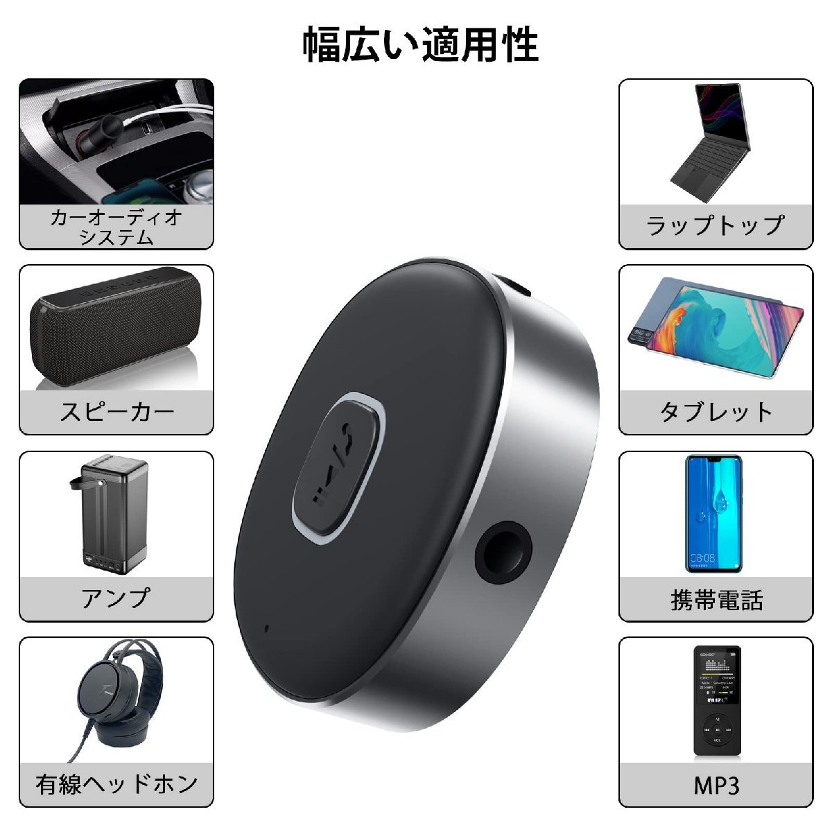 送料無料★GOHHME Bluetooth レシーバー 受信機 AUX bluetoothポータブル3.5mm 2台同時接続_画像4