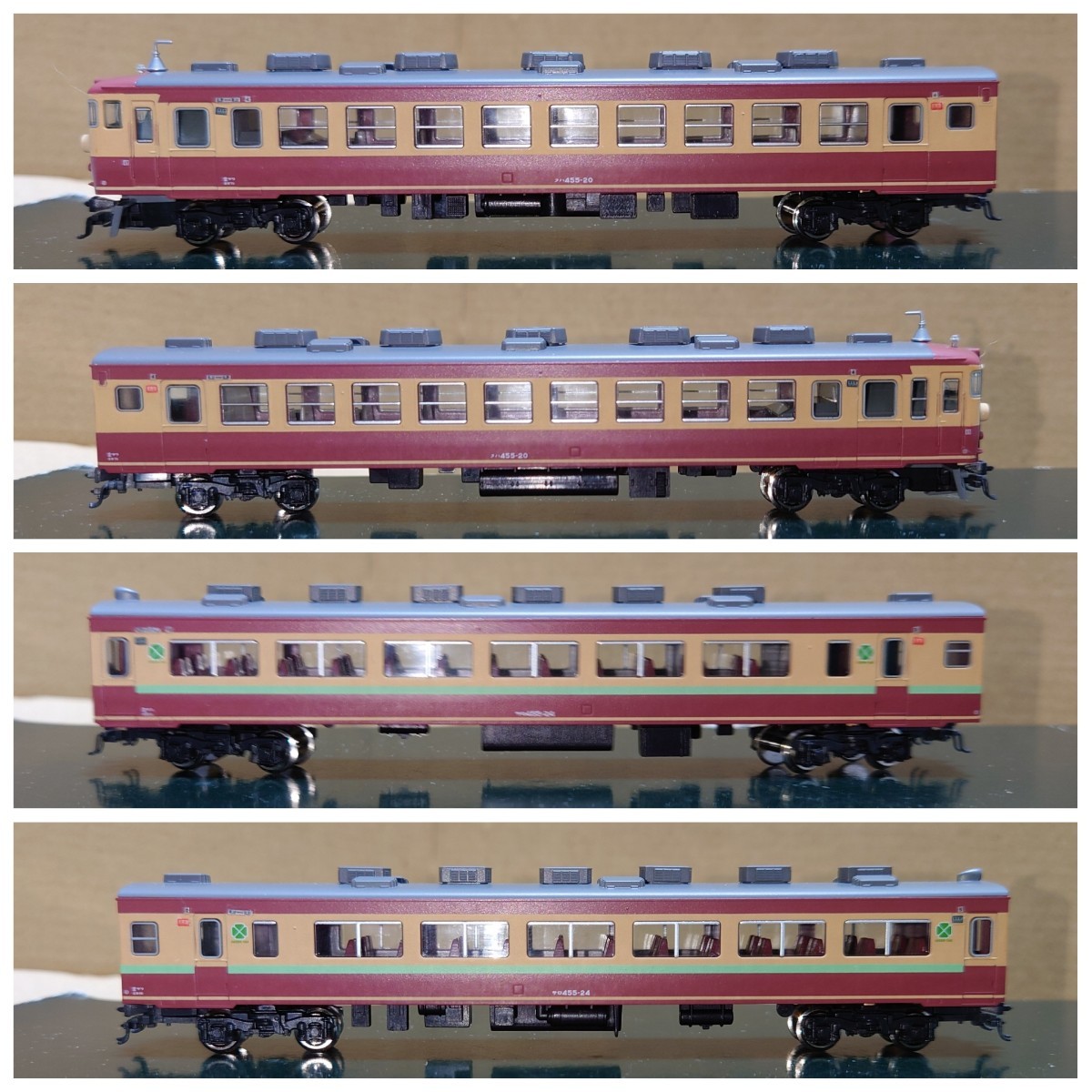 KATO 475系電車 6両増結セット 10-462 パーツ・シール使用済み、貼付け難あり_画像4