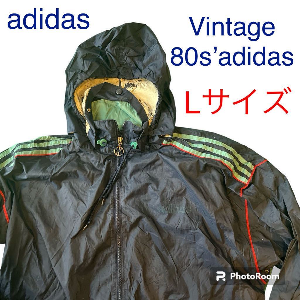 訳あり！1000円〜ヴィンテージ80s’adidas アディダス　万国旗タグ　ナイロンジャケットにも1000円スタート多数出品しております！ US L_画像1