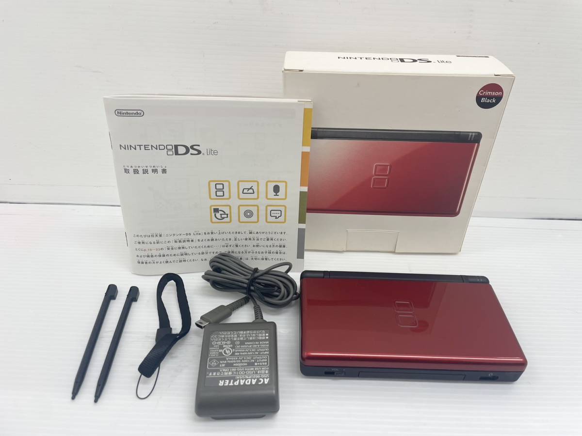 ゲーム〉Nintendo 任天堂 DS Lite 本体 USG-001 レッド×ブラック系